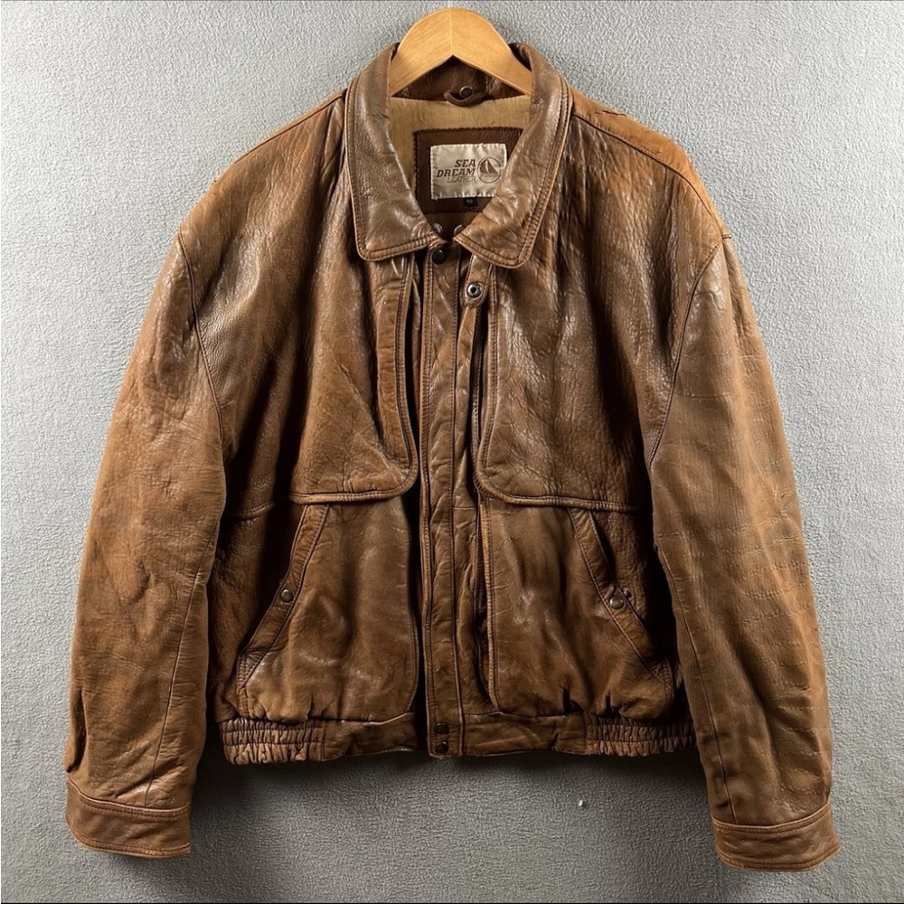 Men's Brown Leather Winter Military Field Jacket Levis Mossy Oak Carhartt